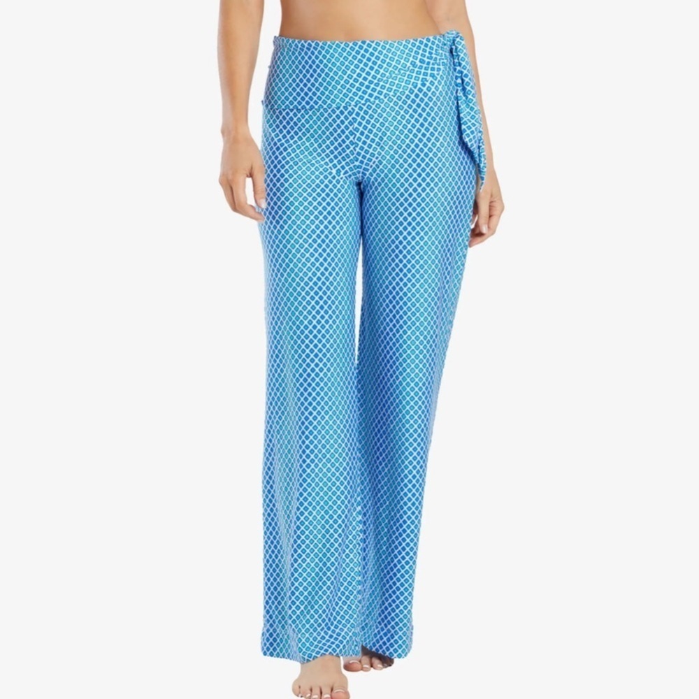 Helen Jon Relaxed Side-Tie Pant Upf 50+ Ombre Geo Print size Medium Beach Resort - Picture 3 of 12